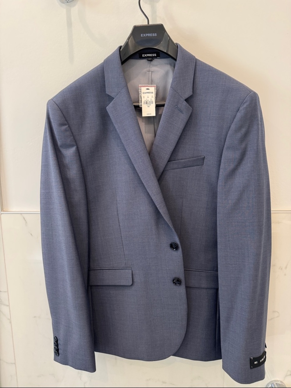 Express Men’s 44S Slate Blue Two-Button Notch Lapel Blazer